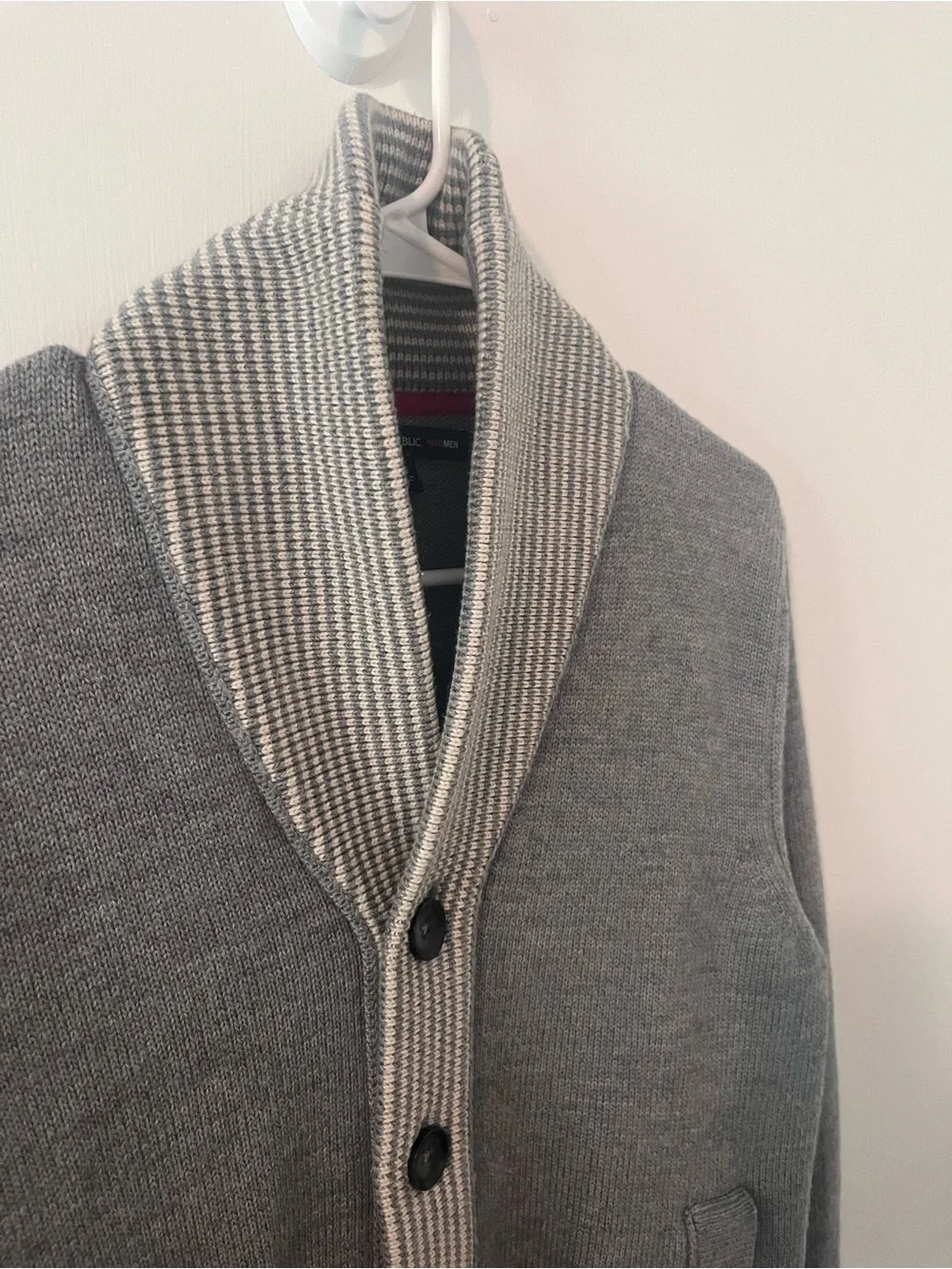 Banana Republic Mad Men Men's Small Merino Wool Shawl Collar Cardigan Sweater
